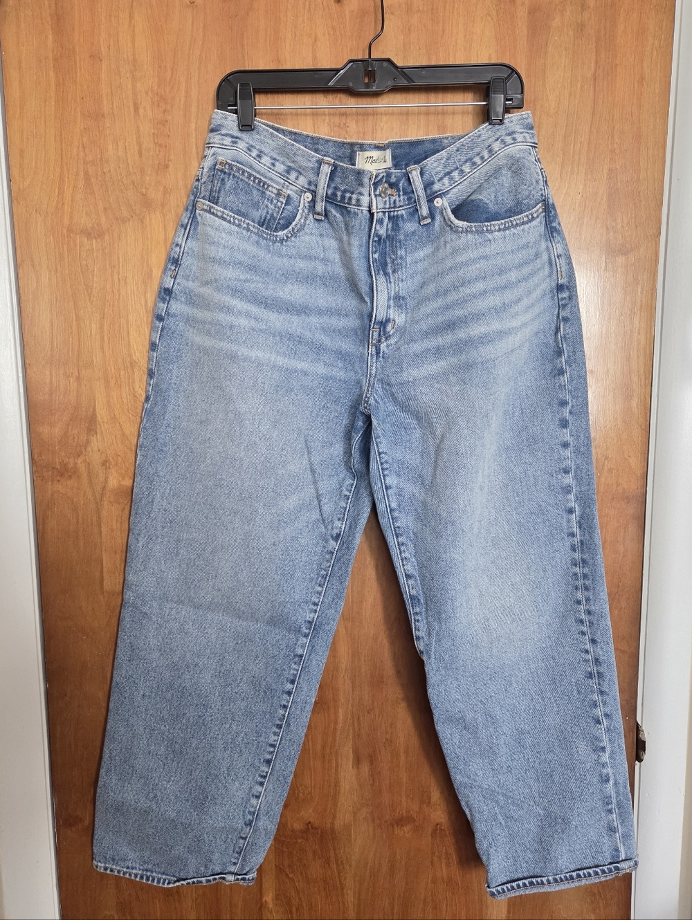 Madewell Petite Baggy Straight In Olvera Wash- Classic Light Wash Jean